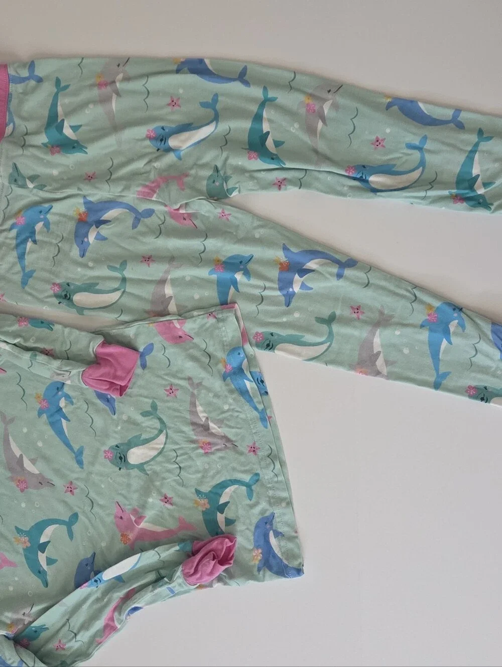 Little Sleepies Pajamas Two Sets Green Dolphin Dance And Pink Ready to Rodeo